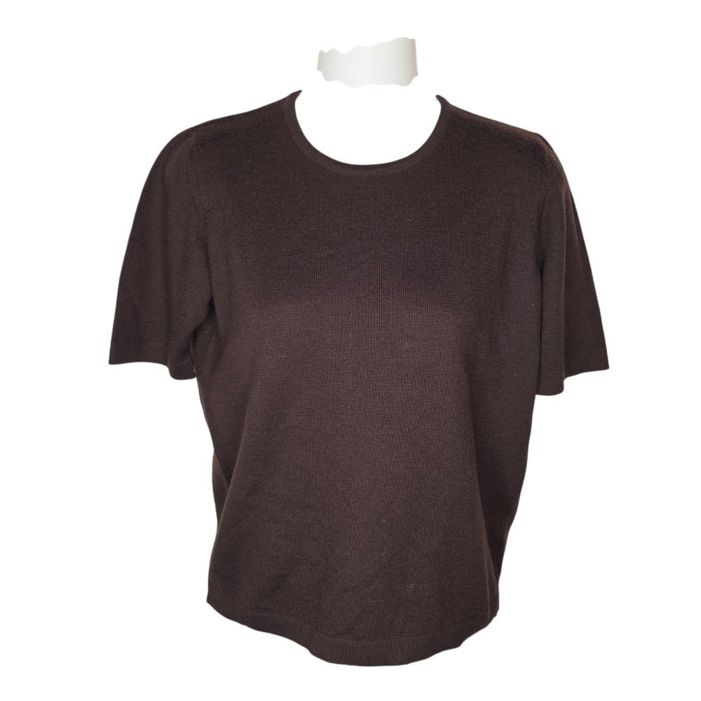 Kasha Di Rodier Wool Blend Elbow Sleeve Choclate Brown Sweater Size 38 Small